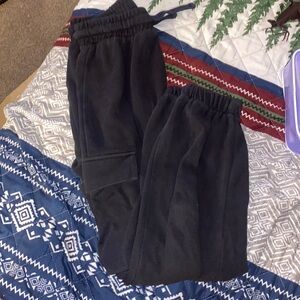 Black Jogger cargo pocket Zara size small pants. Has strings to adjust to waist